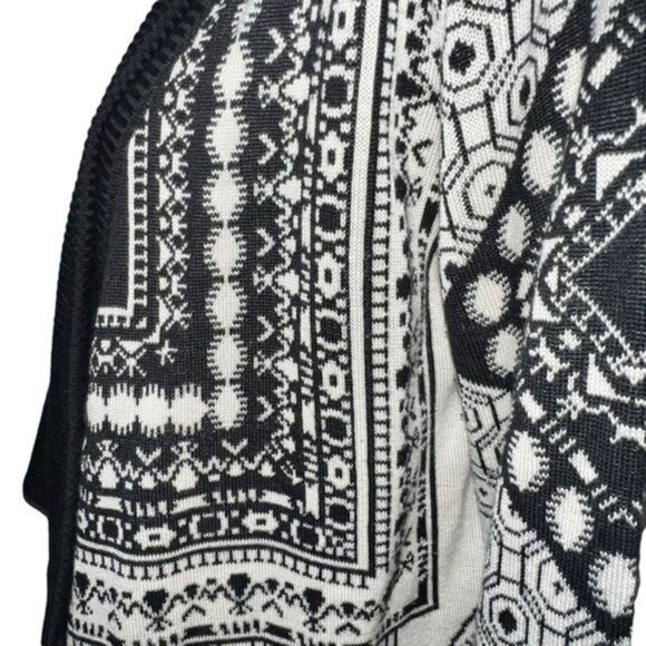 Staring At Stars Womens Open Front Knit Cardigan Black & White Geometric Size S - Picture 6 of 12